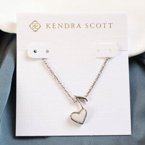 💕 Kendra Scott Ari Heart Music Note Drusy Necklace Silver